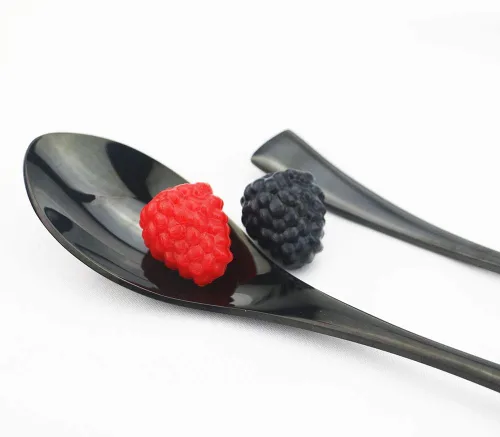 Miniatura 5 de JASHII Juego de cubiertos negros de 24 piezas, juego de vajilla de acero inoxidable 18/10 para 4, incluye cuchillo, tenedor/cuchara, pulido