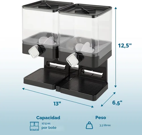 Miniatura 7 de Zevro Dispensador individual de comida seca edición compacta, Blanco