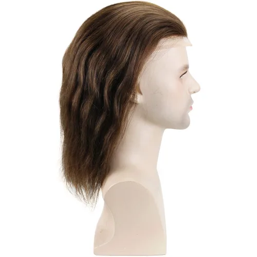 Miniatura 2 de Pelo largo de 12 pulgadas para hombre, extensiones de pelo de 10 x 8 pulgadas para hombres, sistema de reemplazo de cabello humano virgen 100%