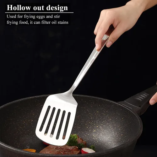 Miniatura 5 de Homquen Juego de utensilios de cocina de acero inoxidable, 4 piezas, juego de utensilios de cocina, juego de espátulas, cucharas de cocina, 1.