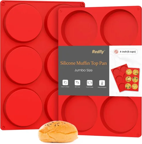 Miniatura 9 de Moldes de huevo de silicona Redfly para sándwiches de desayuno 3 piezas, moldes para huevos fritos de 4 pulgadas antiadherentes, moldes