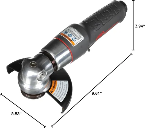 Miniatura 8 de Ingersoll Rand 3445MAX Amoladora angular neumática/herramienta de corte, rueda de 4.5 pulgadas, 12.000 rpm, 0.88 hp, rosca 5/8"-11, escape trasero