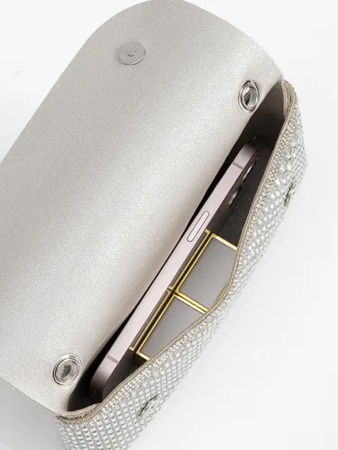 Miniatura 6 de Bolso de mano con diamantes de imitación con purpurina, bolsa de hombro formal para mujer, boda, cóctel, fiesta, graduación, caja de regalo