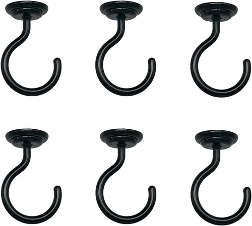 Miniatura 7 de 2 juegos de ganchos grandes para techo, ganchos resistentes con accesorios para colgar plantas, campanillas de viento, accesorios de luz, red