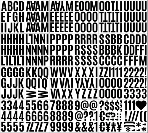 Miniatura 7 de 24 hojas de letras autoadhesivas de 2 pulgadas, letras de vinilo, letras mayúsculas, letras del alfabeto, letras adhesivas para exteriores, Negro