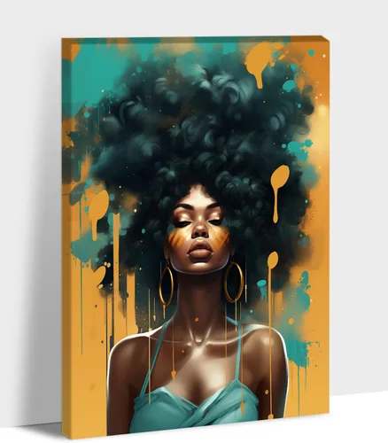 Miniatura 22 de Arte de pared afroamericano, decoración de rey y reina bailarín negro para sala de estar, arte de pareja de amor negro para dormitorio, lienzo