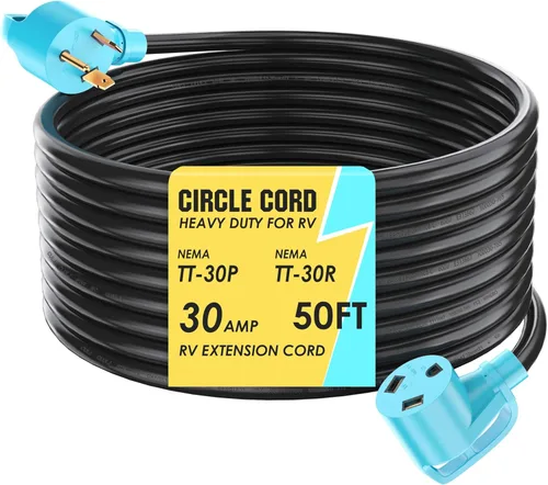Miniatura 19 de CircleCord Cable de alimentación para caravana de 30 amperios de 36 pies con bloqueo giratorio, resistente calibre 10, 3 cables, STW de cobre puro