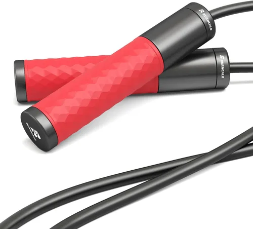 Cuerda de saltar con peso para hombres, mujeres (1.5 libras) – Asas de acero aleado, cuerda de salto de velocidad, gimnasio, interior/exterior,