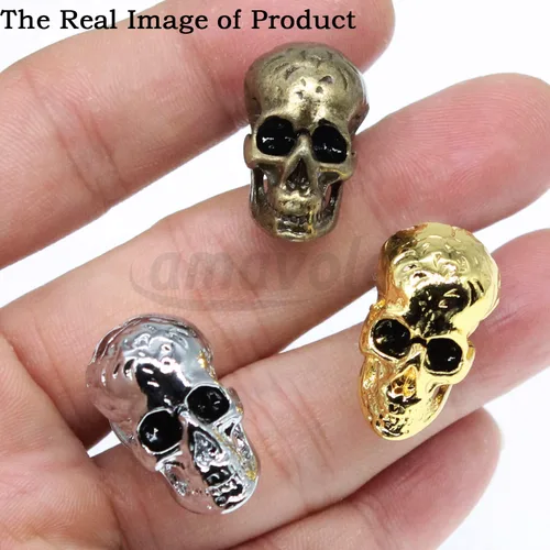 Miniatura 6 de Tornillos de matrícula, 4 piezas universales de acero inoxidable estilo calavera, kit de tornillos para placa de matrícula para motocicleta