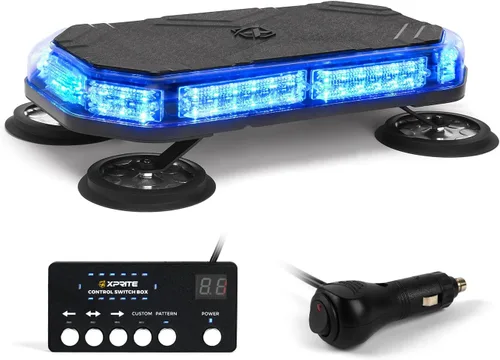 Miniatura 13 de Xprite Barra de Luz Estroboscópica de Emergencia Ámbar para Techo, Luces Intermitentes de Advertencia y Baliza de Seguridad con Panel de Control