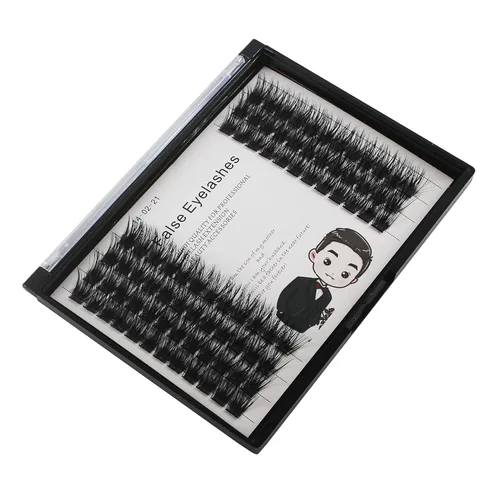 Miniatura 3 de Bodermincer 84 racimos de pestañas postizas en racimo D, pestañas postizas de volumen, extensiones de pestañas naturales, efecto 3D, banda unida