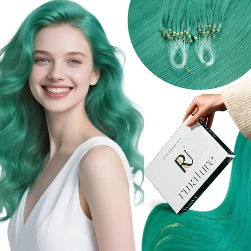 Miniatura 20 de RUNATURE Extensiones de cabello humano con punta en I Tip de 18 pulgadas, extensiones de cabello natural Remy para mujer, extensiones de cabello