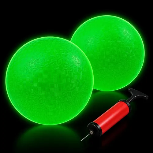 Miniatura 8 de Hiboom Pelotas de juguete que brillan en la oscuridad de 8.5 pulgadas para patio de recreo, bolas rebotantes con bomba para niños y adultos, parque