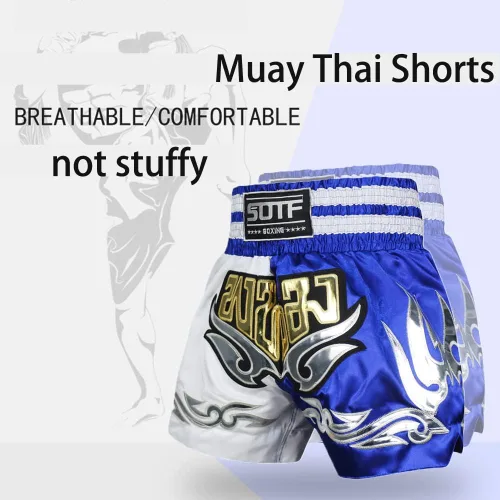 Miniatura 3 de Pantalones cortos de boxeo para mujer, pantalones cortos de entrenamiento de artes marciales mixtas para hombres, BJJ Muay Thai, pantalones cortos