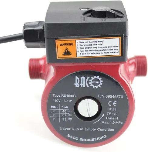 Miniatura 4 de Bacoeng Bomba de recirculación de agua caliente, 110 V NPT de 3/4 pulg., bomba de circulación con enchufe de EE. UU