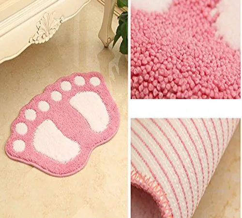 Miniatura 4 de MIFXIN Alfombra de baño con pies grandes, antideslizante, suave, absorbente, alfombra de área (rosa, 16 x 24 pulgadas)