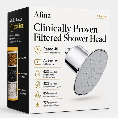 Miniatura 11 de Afina Cabezal de Ducha Filtrado - Cabezal de Ducha Suavizante con Filtro de Ducha KDF-55 para Agua Dura - Experiencia de Lluvia de Alta Presión