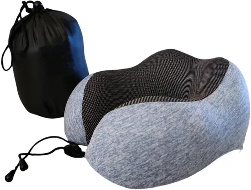 Miniatura 3 de Almohada cervical de viaje de espuma viscoelástica 100% pura para dormir Almohada de cuello de viaje portátil en forma de U Comodidad suave