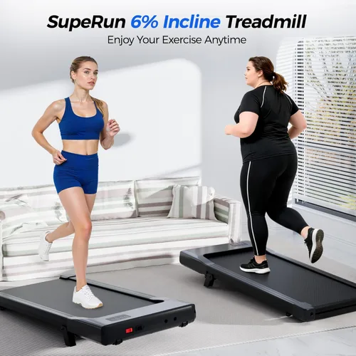 Miniatura 11 de SupeRun Walking Pad with Incline, 3 in 1 Under Desk Treadmill for Home/Office, 2.5 HP Quiet Portable Mini Treadmill with Remote & LED Display, 300