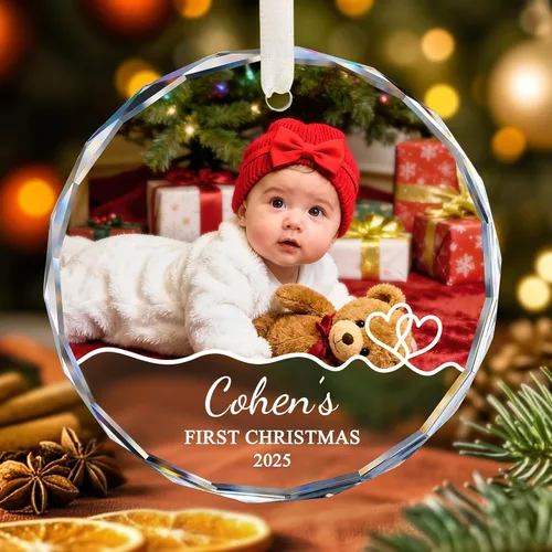 Miniatura 8 de Adornos de Navidad personalizados para la familia con foto - Adornos personalizados con foto y texto para árbol de Navidad 2025, decoración de árbol