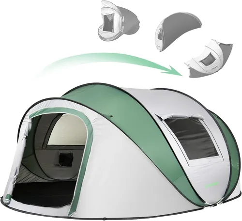 Miniatura 11 de EchoSmile Tienda de campaña desplegable para 2/4/6 personas, fácil instalación, cúpula resistente al agua, portátil con bolsa de transporte Blanco