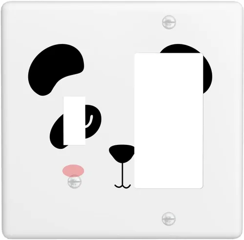Miniatura 60 de Cubierta de interruptor de luz dúplex de elefante de dibujos animados de 1 banda, cubiertas de enchufe, placa frontal decorativa para receptáculo