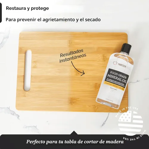 Miniatura 2 de Aceite mineral de calidad alimentaria para tablas de cortar, encimeras y bloques de carnicero - Alimentos seguros, fabricado en EE. UU.