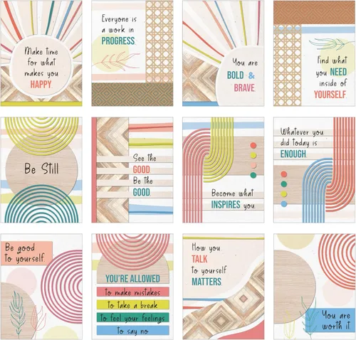 Miniatura 17 de Carson Dellosa - Juego de 14 pósteres de 14 piezas con reglas de aula, arte de pared motivacional de 8.5 x 11 pulgadas con afirmaciones positivas