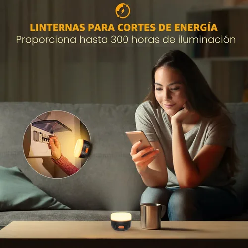 Miniatura 9 de Yonktoo Linterna de camping recargable, 300 horas de funcionamiento, 6400 mAh, IPX5 impermeable para tienda de campaña para camping, senderismo
