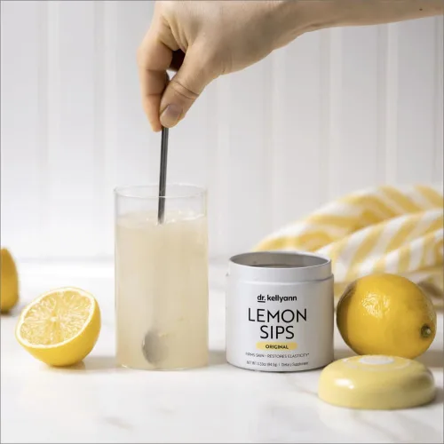 Miniatura 5 de Dr. Kellyann Lemon Sips, Mezcla para bebida cítrica (21 porciones) Rehidrata, Desintoxica, Revitaliza, Sin azúcar, Sin grasa, Sin OMG, Hidrata