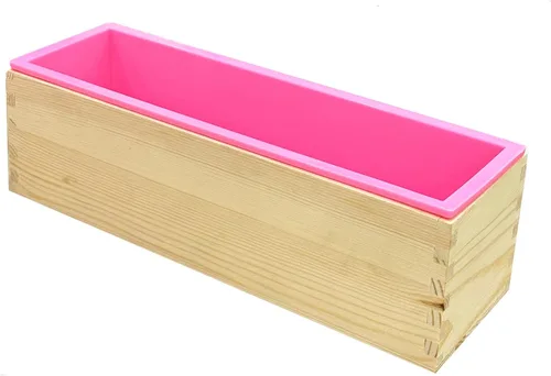 Miniatura 10 de Molde de Pan de Jabón de Silicona Rectangular Flexible con Caja de Madera para Suministros de Fabricación de Jabón de 42oz.. Morado