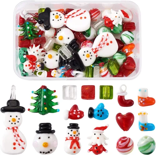 Miniatura 11 de Craftdady - Cuentas de vidrio soplado 2-2 colores mezclados