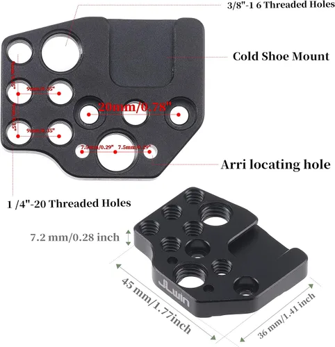 Miniatura 6 de Fotga Placa de montaje de extensión para DJI Ronin S SC RS 2 RS 3 Pro Mini RSC 2 RS4 y RS4 Pro Mini estabilizador de cardán 1/4 "-20 3/8"-16
