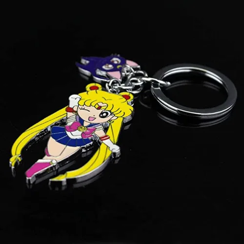 Miniatura 6 de Sailor Moon Tsukino Usagi con gato clave cadena llavero llavero