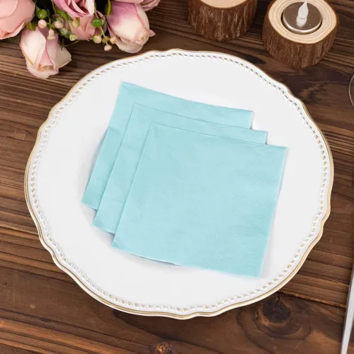 Miniatura 6 de Efavormart 50 Pack 5"x5" Servilletas azules de papel suaves de 2 capas, servilletas desechables para cóctel - 18 GSM