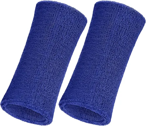 Miniatura 17 de WILLBOND 2 muñequeras de 6 pulgadas para hombres y mujeres, bandas de algodón atléticas de humedad para tenis, baloncesto, correr