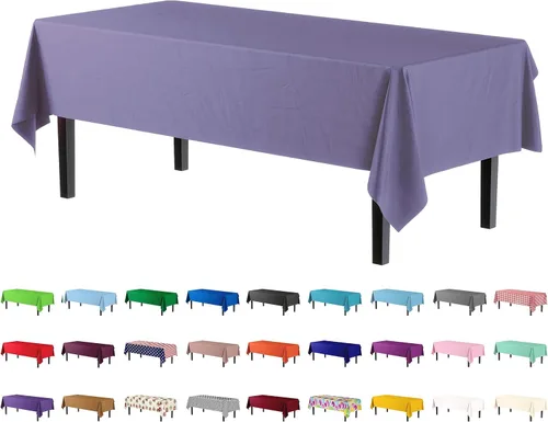Miniatura 30 de Party Solids Paquete de 4 manteles de plástico color azul aguamarina, 54 x 108 pulgadas, mantel desechable para fiestas y pícnics