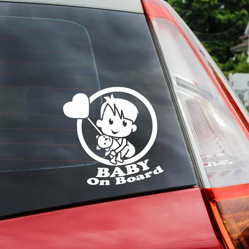 Miniatura 16 de Cartel de bebé a bordo – Divertido adhesivo para automóviles – Mantén a tu pequeño seguro con esta calcomanía de bebé en coche – Adhesivo