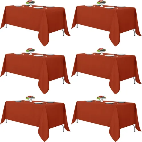 Miniatura 19 de Fitable - Paquete de 6 manteles redondos blancos - 120 pulgadas de diámetro - Manteles resistentes a las manchas y lavables, manteles de poliéster