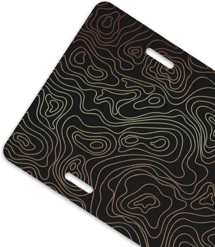 Miniatura 4 de Placa de matrícula de aluminio con contorno dorado topográfico, cubierta de metal para matrícula delantera de coche, accesorio decorativo