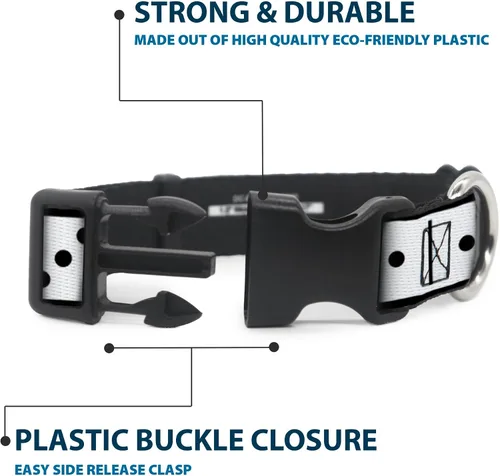 Miniatura 4 de Buckle-Down PC-W30488-S Dominos - Collar de clip de plástico blanco/negro, pequeño/9-15 pulgadas