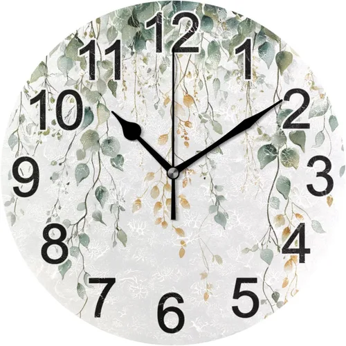 Miniatura 40 de Hummingbird - Reloj de pared de resorte redondo de 10 pulgadas, sin tictac, silencioso, funciona con pilas, reloj analógico atómico de cuarzo