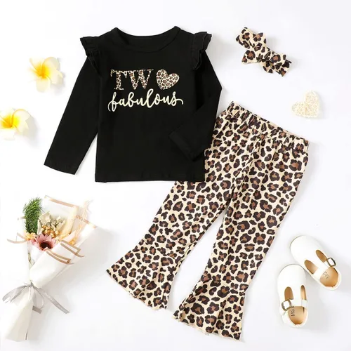 Miniatura 2 de Traje de bebé niña de 2 cumpleaños para niña de 2 años de edad, ropa de leopardo
