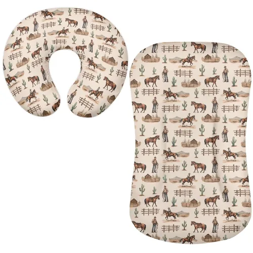 Miniatura 12 de Funda para tumbona de bebé floral de hongos bohemios y funda de almohada de lactancia, 2 piezas, ovalada, reloj de arena, rectangular, para moisés