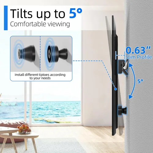 Miniatura 4 de Auoace Soporte de TV para paneles de yeso sin pernos para televisión de 32 a 75 pulgadas, soporte de pared para TV sin taladro, soporta 150 libras