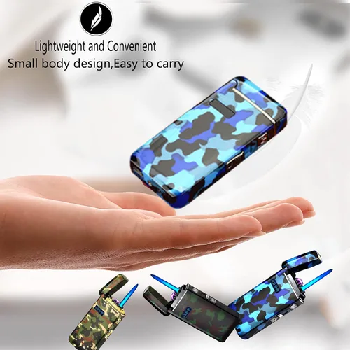 Miniatura 8 de Arc Jet - Encendedor de llama, 2 en 1, eléctrico recargable por USB, a prueba de viento, encendedor infinito, butano recargable para puros