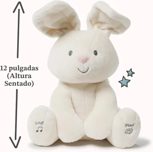 Miniatura 9 de GUND - Baby Flora, el conejo animado de peluche, juguete de animal de peluche que canta para edades de 0 años en adelante, crema, 12 pulgadas