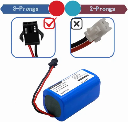 Miniatura 3 de Shark Battery RVBAT700 - Batería de repuesto para aspiradoras Shark ION Robot RV720, RV750, RV700, RV755 (atención: conector de 3 puntas)