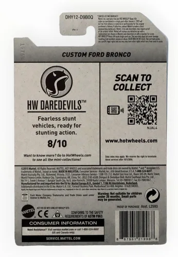 Miniatura 2 de Hot Wheels Custom Ford Bronco Verde K-Mart Exclusivo Daredevils 2016
