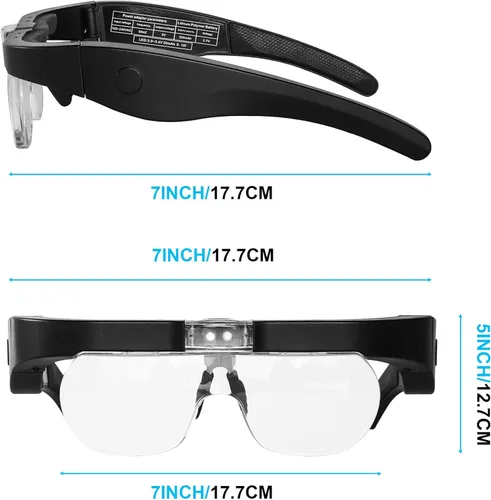 Miniatura 8 de Lupa de cabeza con lupa ligera recargable para diadema para trabajo cercano, lentes intercambiables de 1.5 x 2.5 x 3.5 x 5 x para lupa de joyero